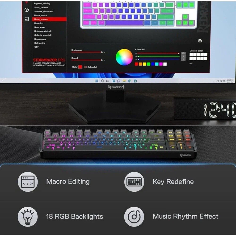 Redragon K707 PRO GB 80% Gasket RGB Gaming Keyboard,